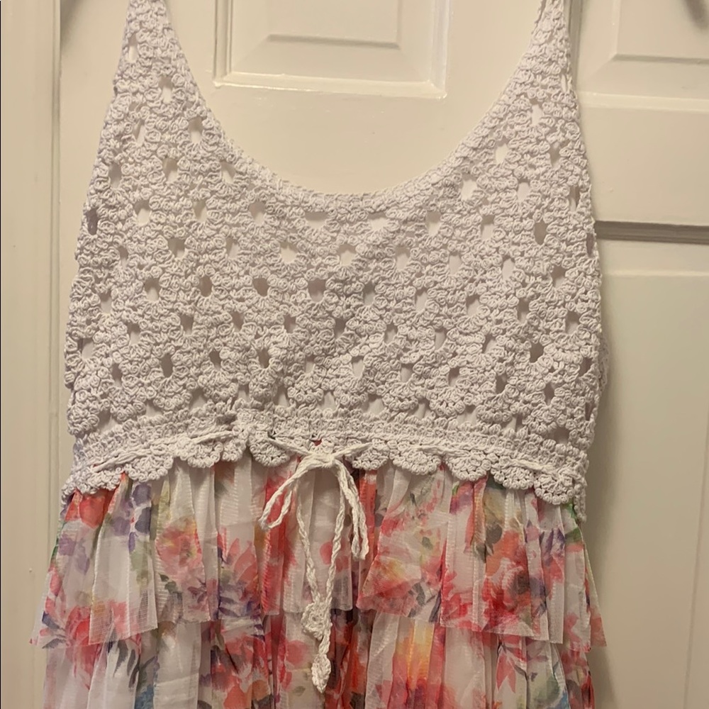 Floral Lace Women's Ruffle Dress - Picture 2 of 4